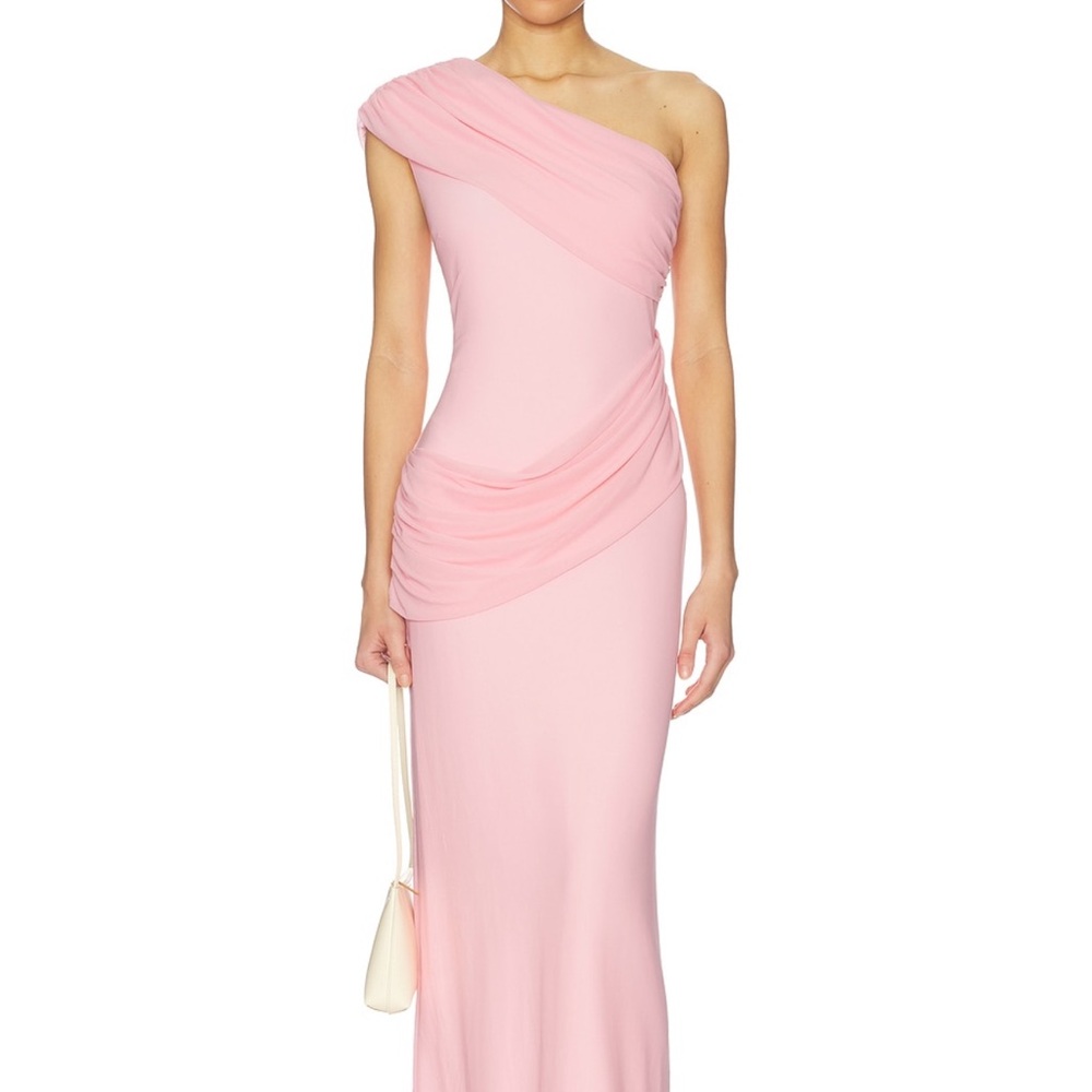 Elegant Pink One-Shoulder Dress